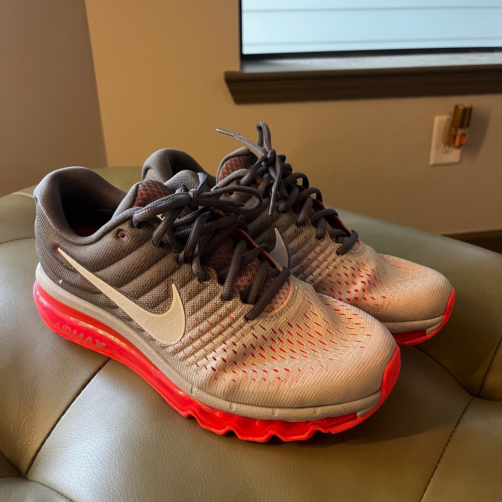 Nike Gray and Bright Pink Air Max